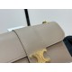 CELINE Teen Victor Small Apricot Soft Cowhide Leather Handbag, Cowhide Leather, Sheepskin Lining