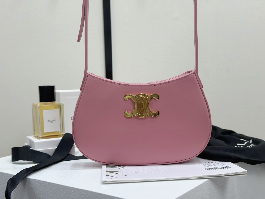 CELINE | TILLY Medium Pink Cowhide Leather Handbag, Cowhide Leather, Sheepskin Lining