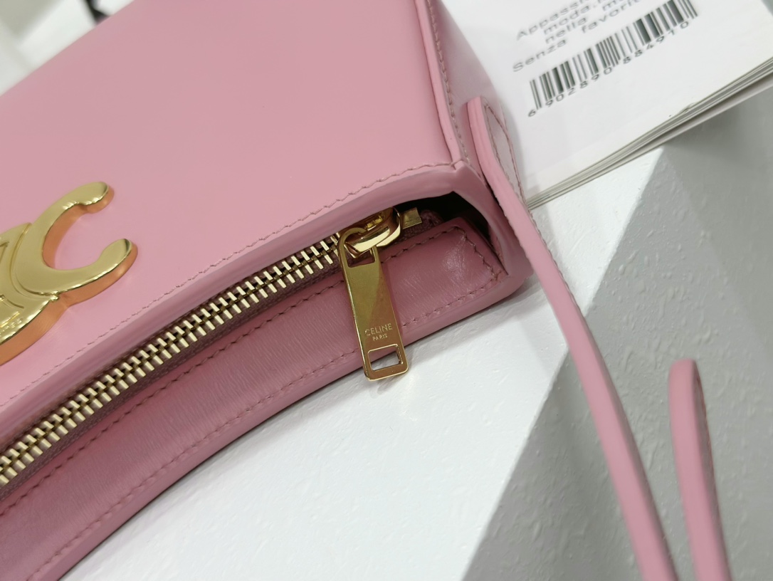 CELINE | TILLY Medium Pink Cowhide Leather Handbag, Cowhide Leather, Sheepskin Lining