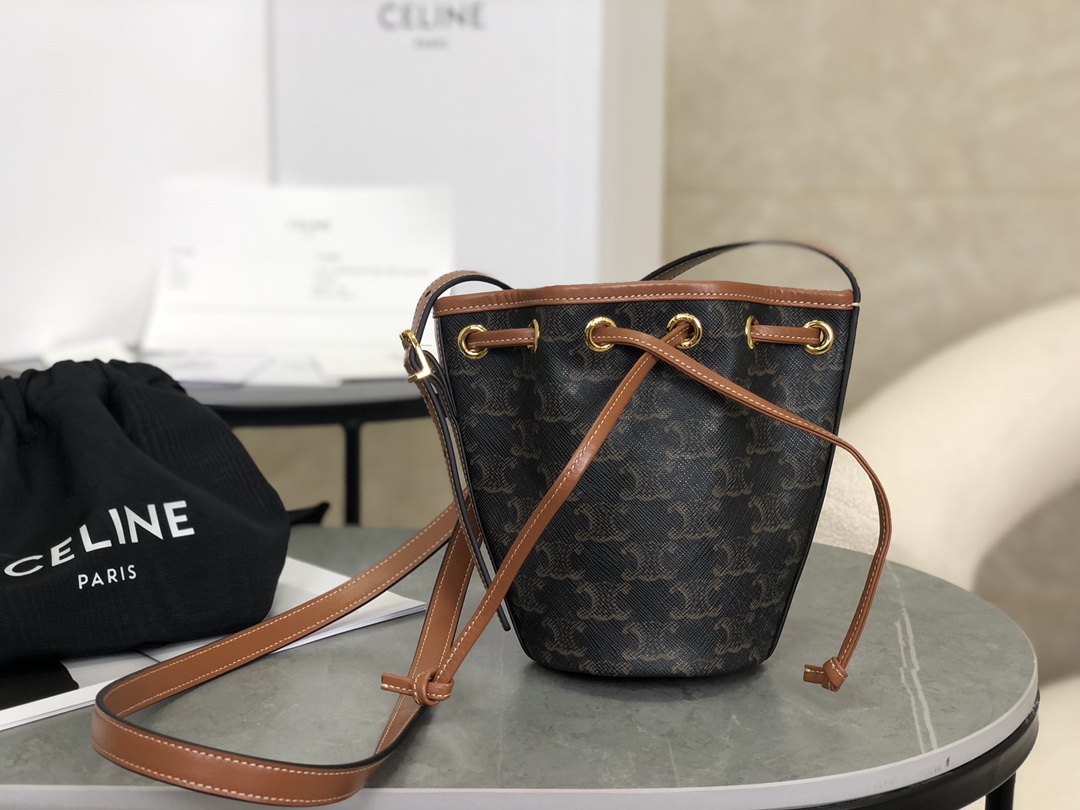 CELINE | Triomphe Mini Bucket Bag