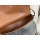 CELINE | Embossed Half Moon Saddle, Pure Leather without Metal Decorations