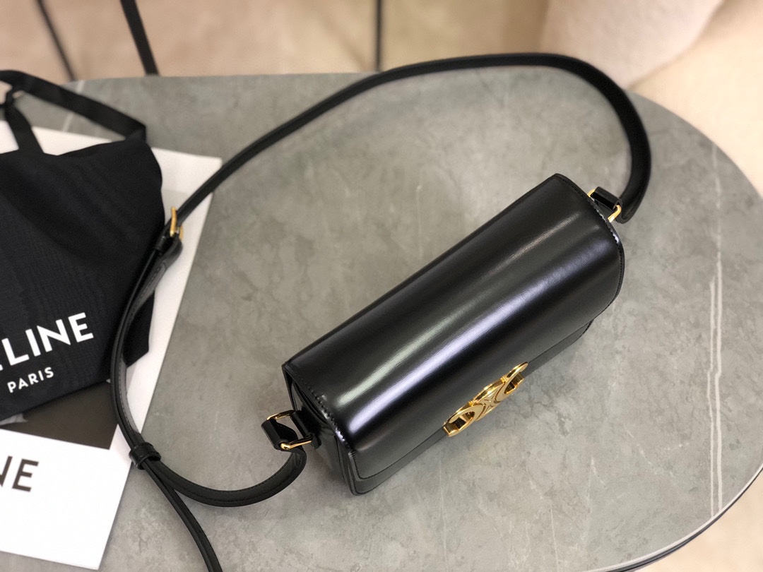 CELINE | Triomphe Black and Gold Box Small