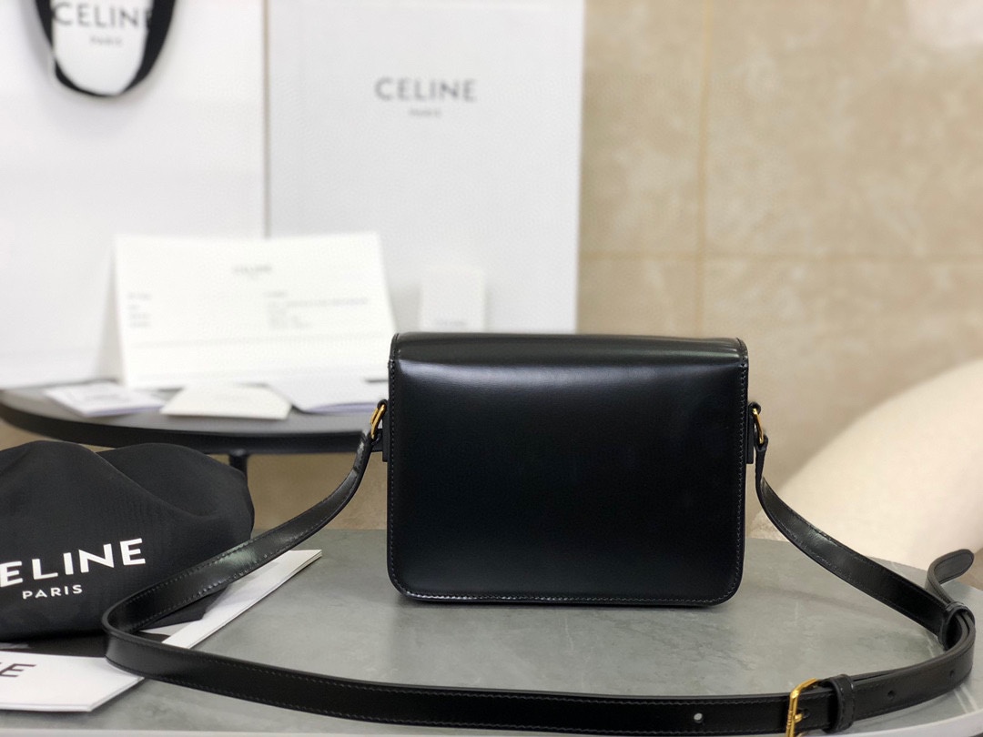 CELINE | Triomphe Black and Gold Box Small