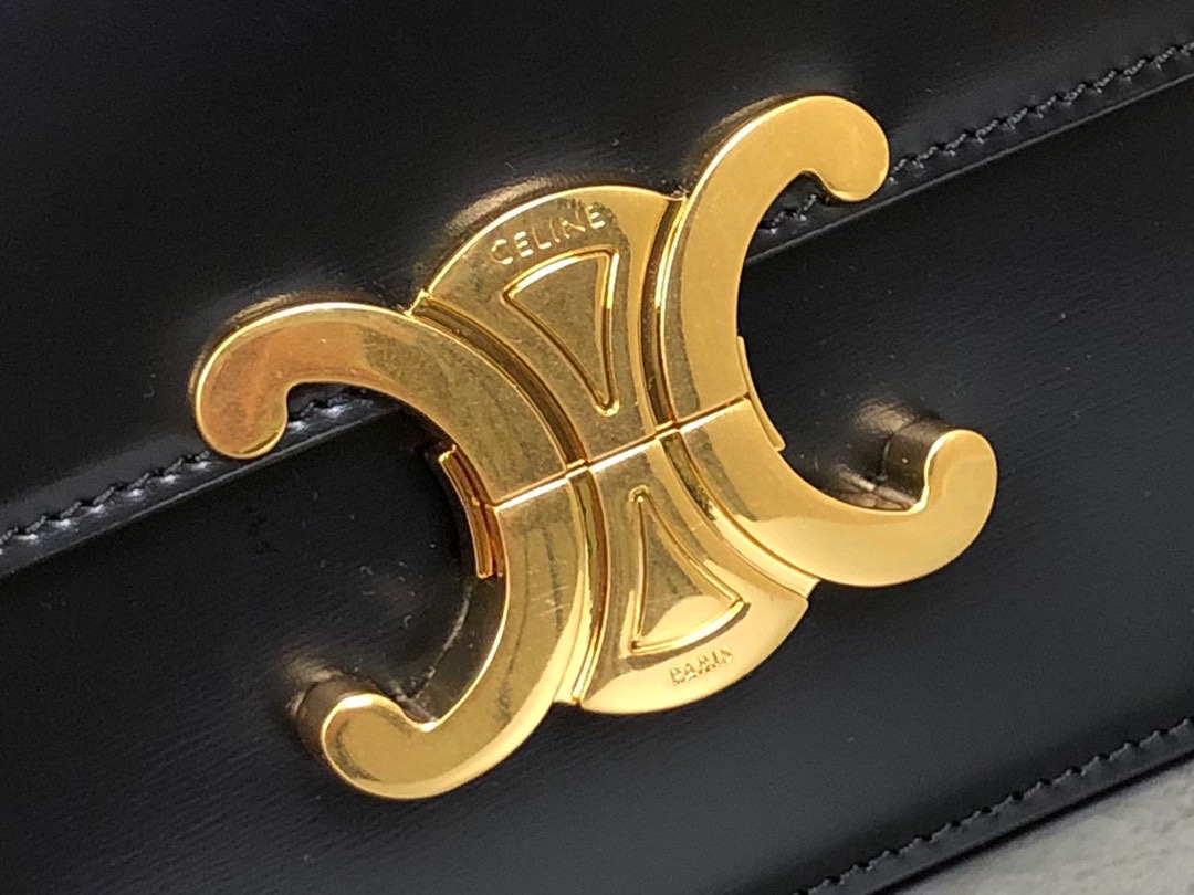 CELINE | Triomphe Black and Gold Box Small