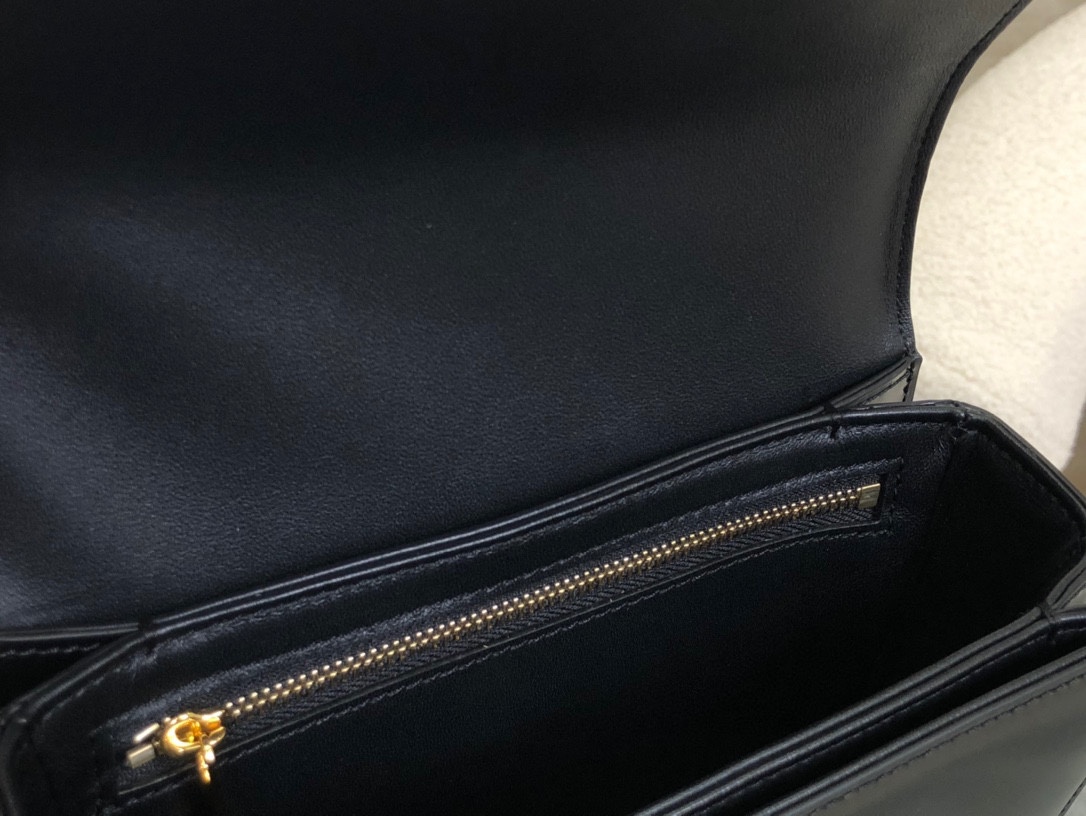 CELINE | Triomphe Black and Gold Box Small