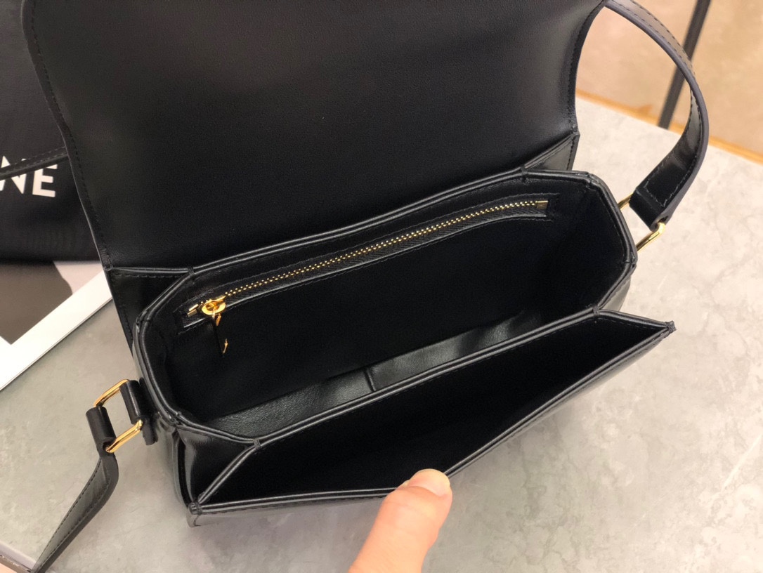 CELINE | Triomphe Black and Gold Box Small