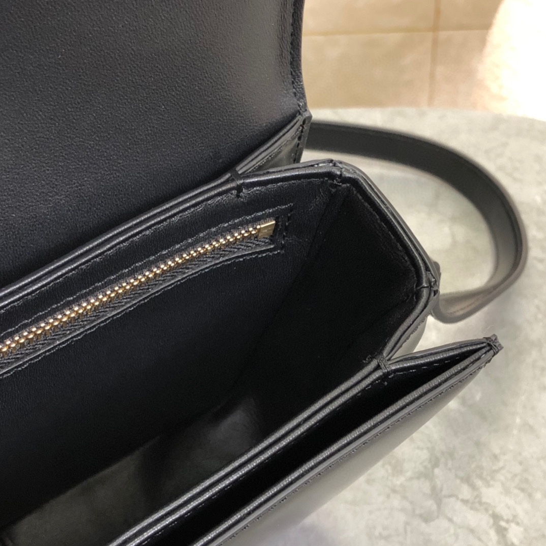 CELINE | Triomphe Black and Gold Box Small