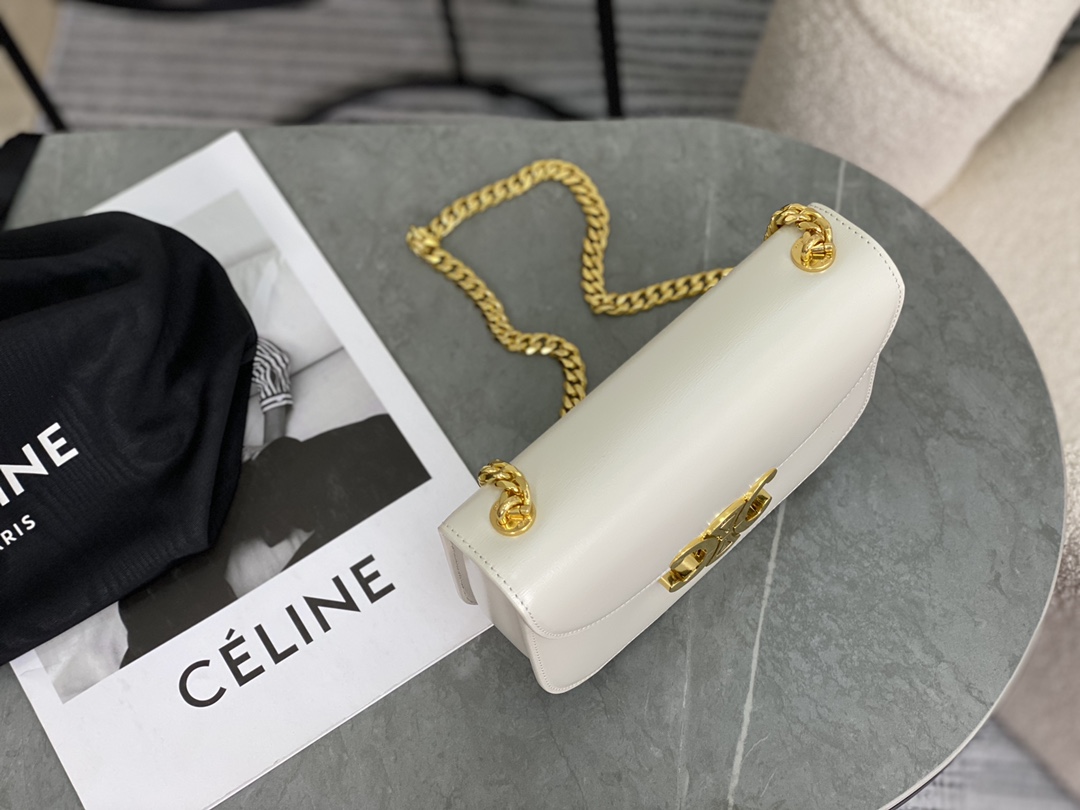 CELINE | Leather Chain Saddle Bag