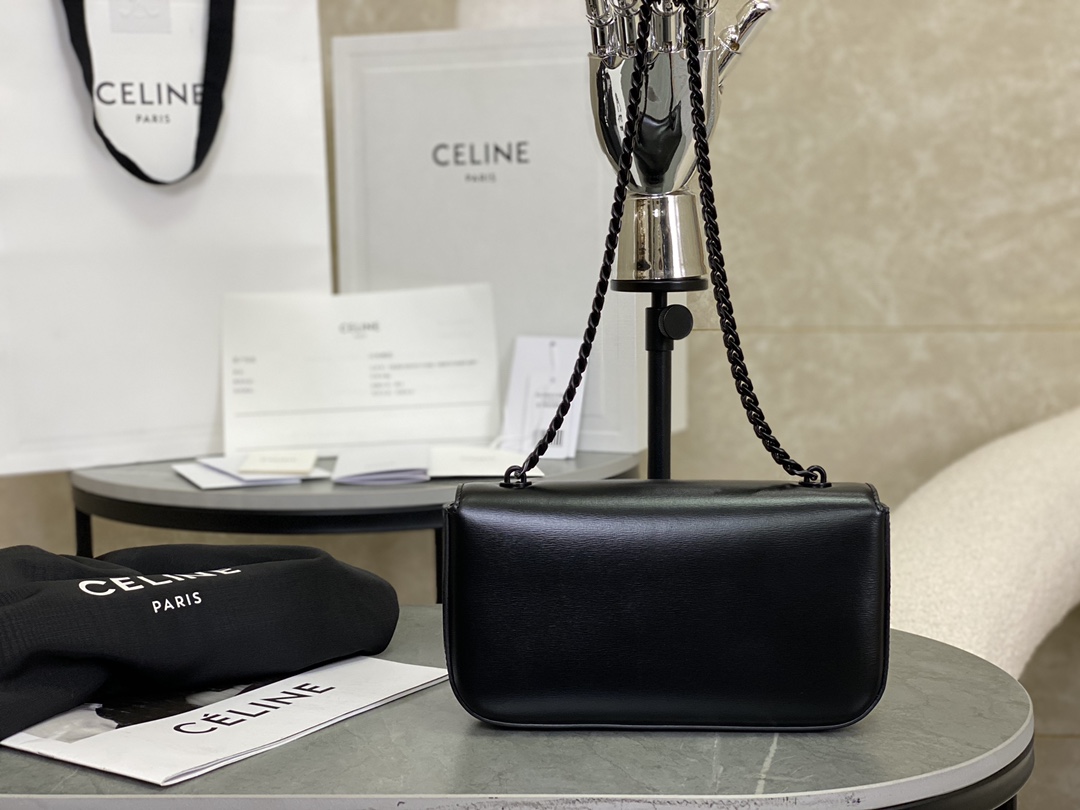 CELINE | Triomphe Shoulder Bag Embossed Underarm Bag, Sheepskin Lining