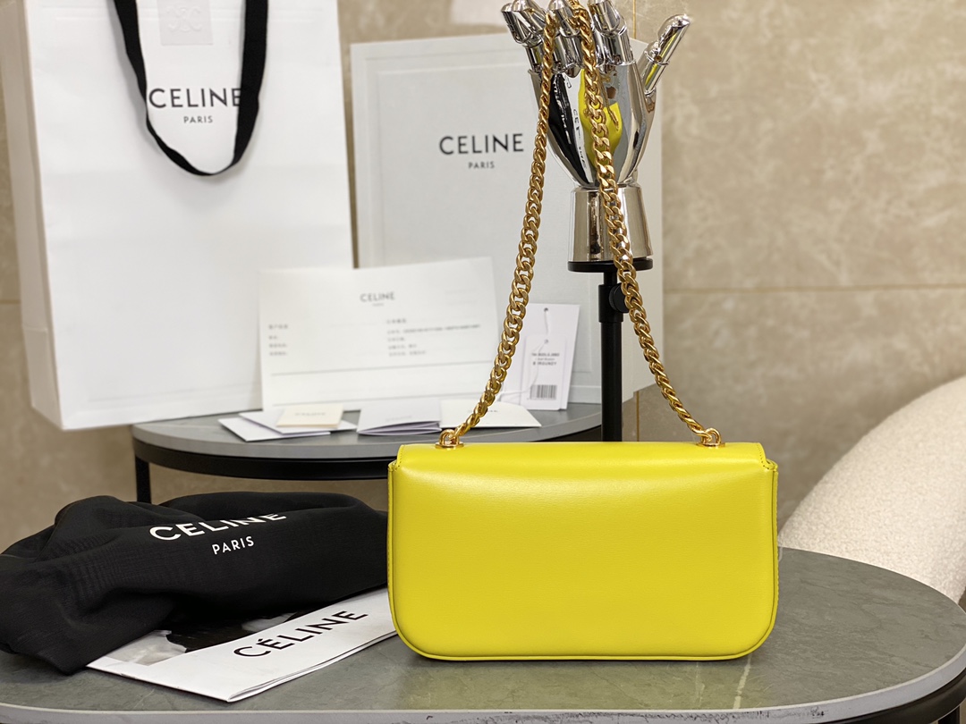 CELINE | Triomphe Shoulder Bag Embossed Underarm Bag, Sheepskin Lining