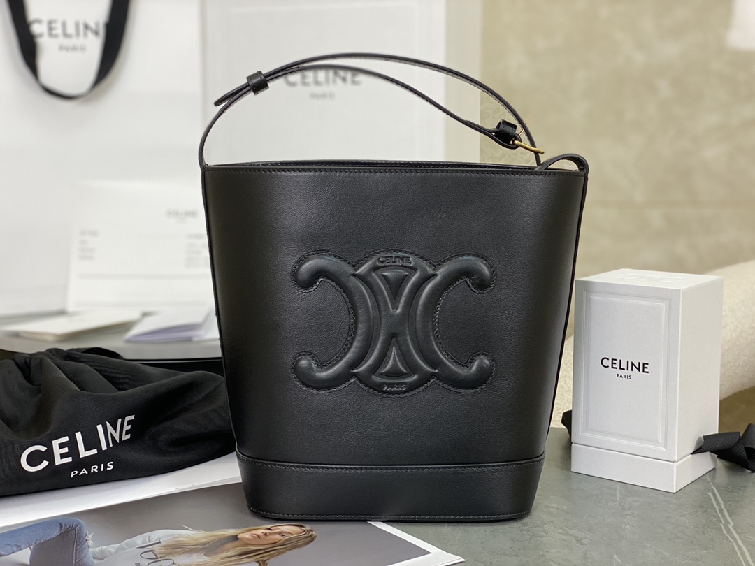 CELINE | CUIR TRIOMPHE Full Leather Small Barrel, Imported Original Cowhide Material