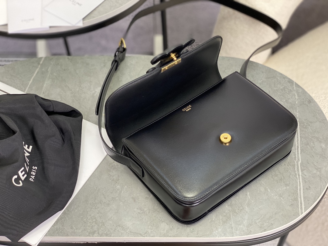 CELINE | Embossed Medium Black Box, Imported Italian Leather