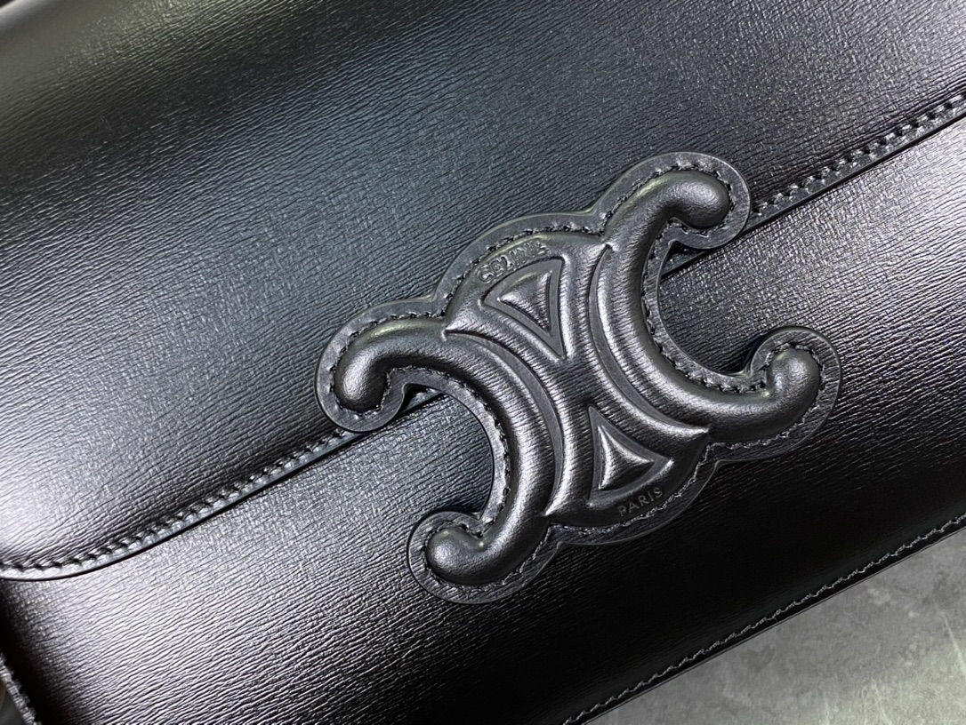 CELINE | Embossed Medium Black Box, Imported Italian Leather