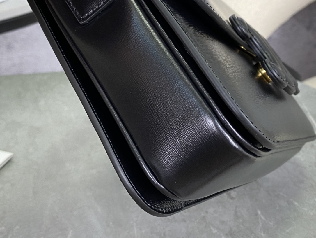 CELINE | Embossed Medium Black Box, Imported Italian Leather