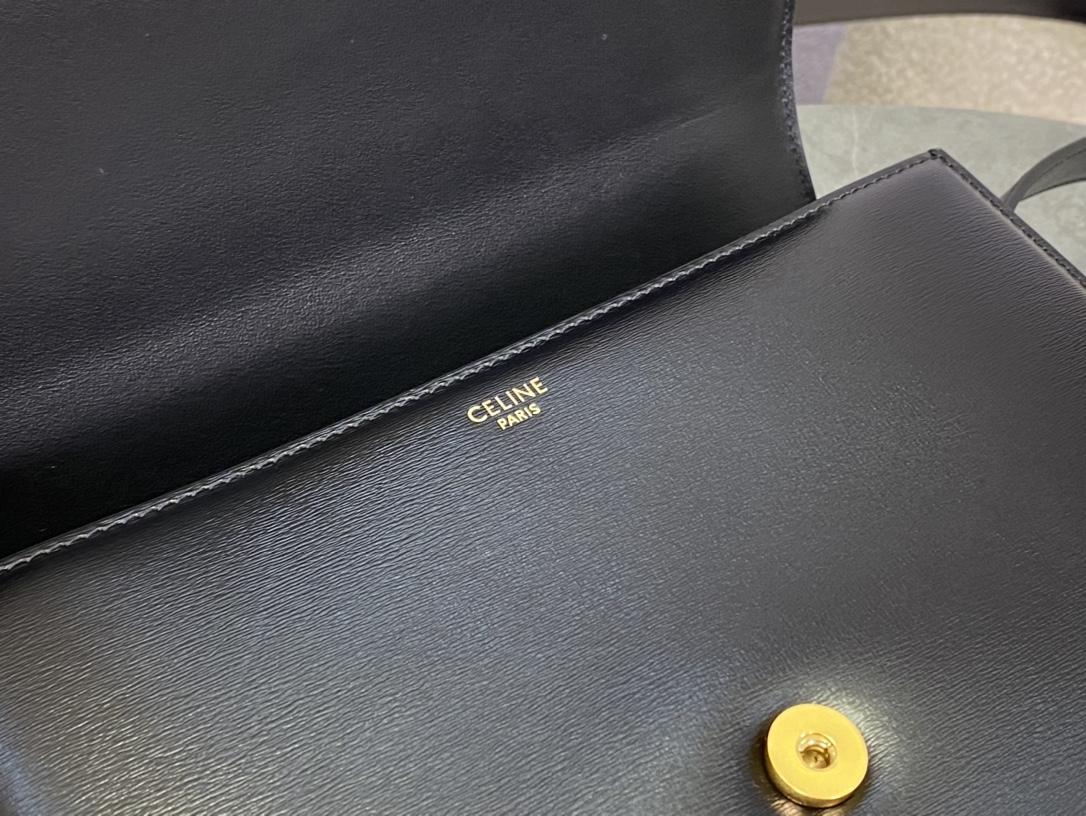 CELINE | Embossed Medium Black Box, Imported Italian Leather