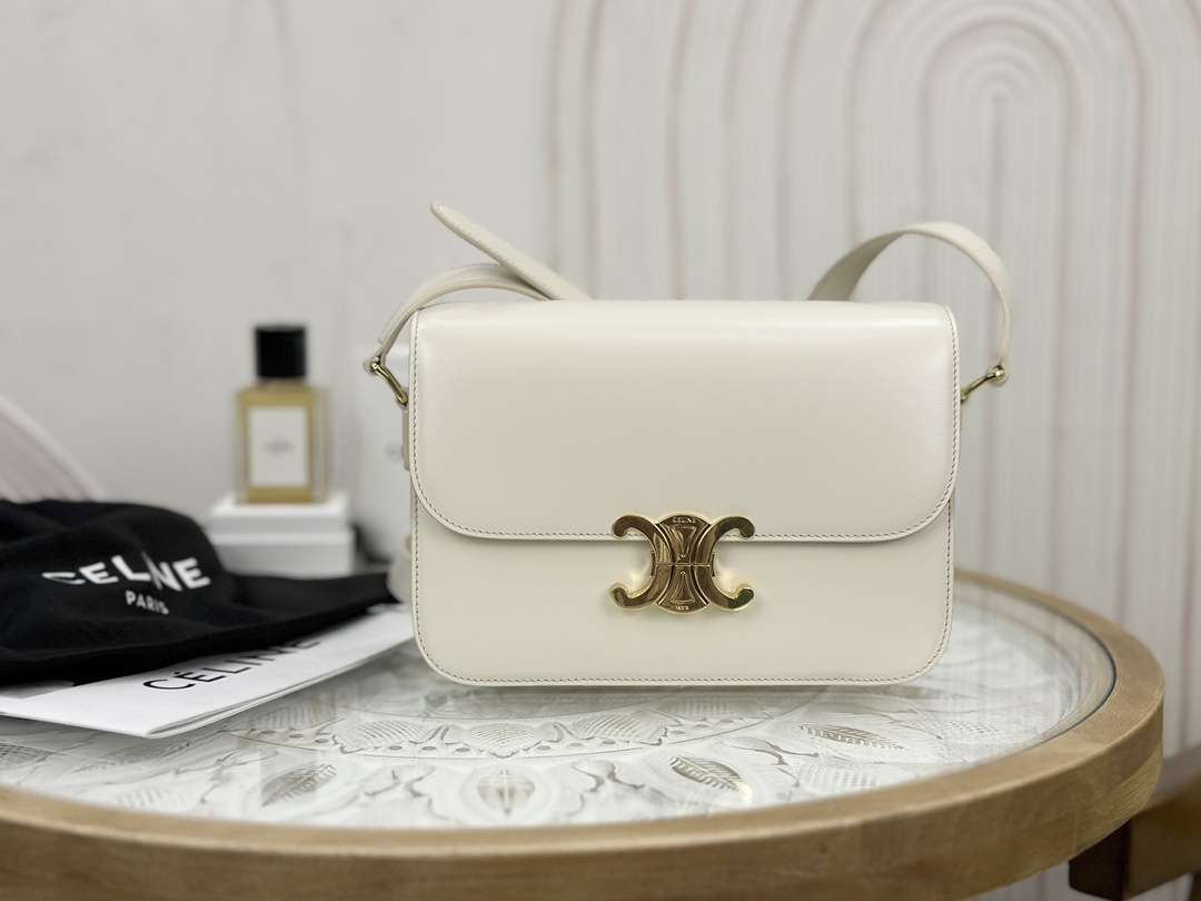 CELINE | Triomphe Ivory White Medium Box