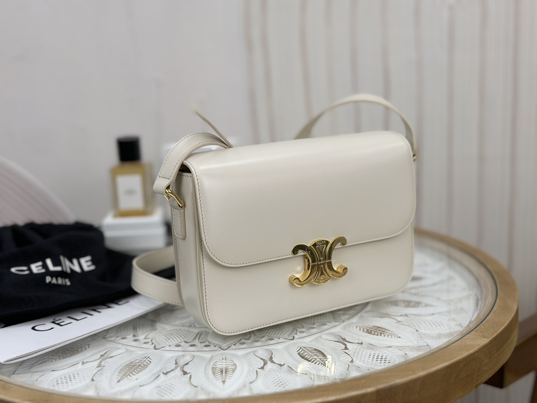 CELINE | Triomphe Ivory White Medium Box