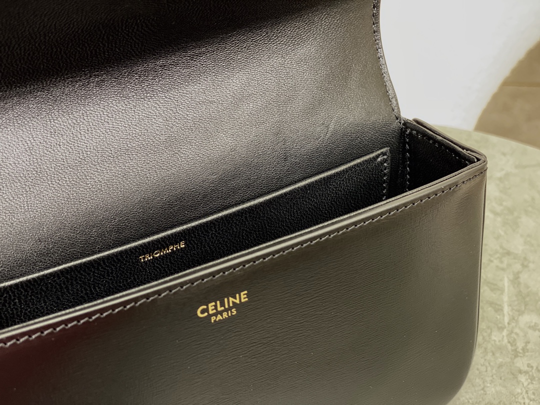 CELINE | Triomphe Shoulder Bag Embossed Underarm Bag, Sheepskin Lining