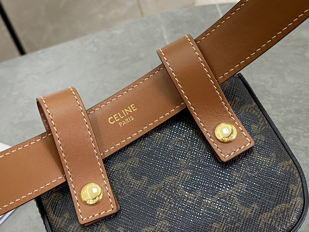 CELINE | TRIOMPHE MINI Monogram Black Mini Waist Bag