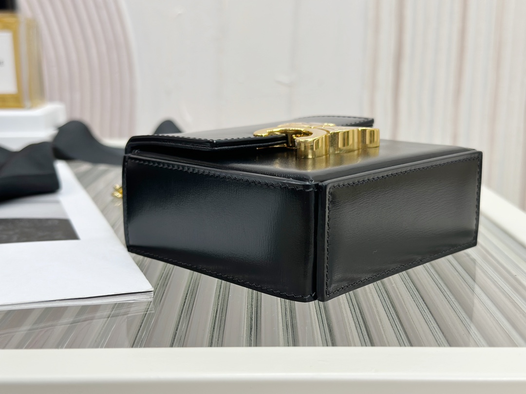 CELINE | TRIOMPHE Mini Box, Glossy Cowhide Leather Handbag