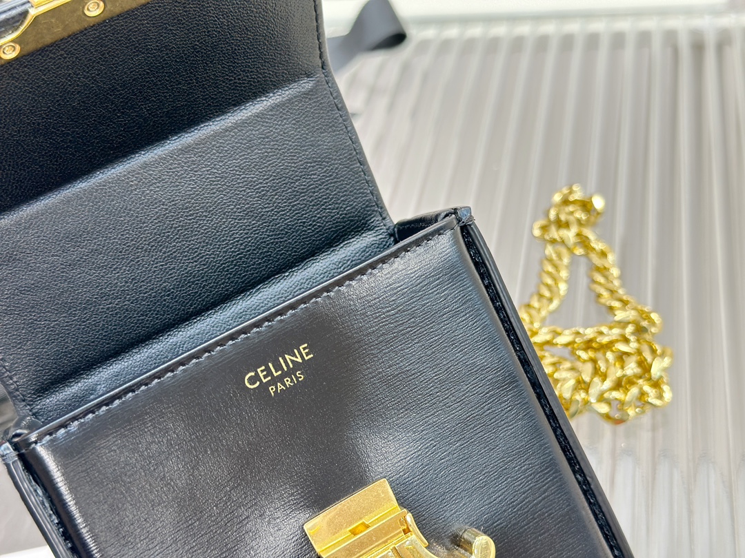 CELINE | TRIOMPHE Mini Box, Glossy Cowhide Leather Handbag