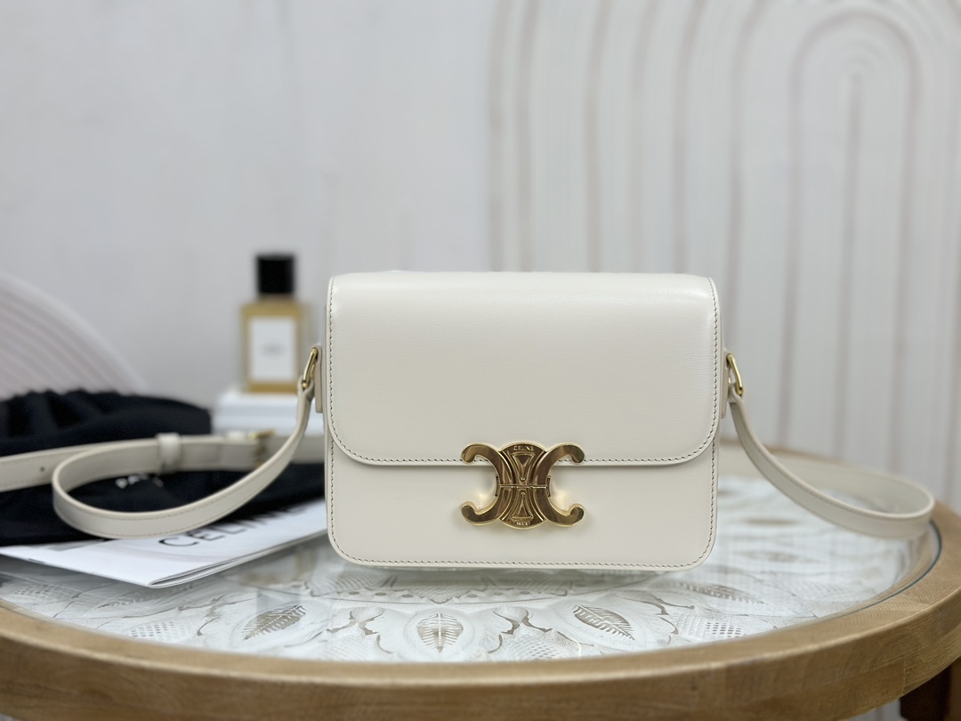 CELINE | Triomphe Ivory White Medium Box