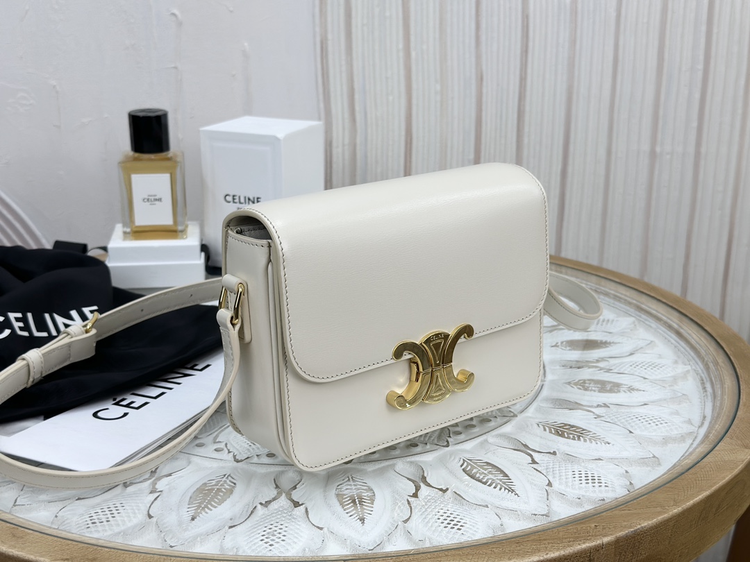 CELINE | Triomphe Ivory White Medium Box