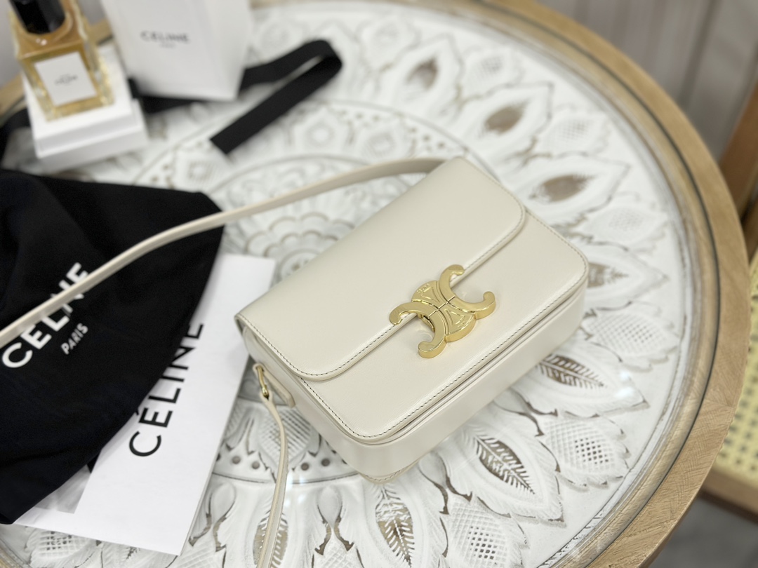 CELINE | Triomphe Ivory White Medium Box