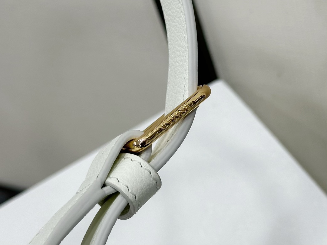 CELINE | Heloise Soft Moonlight White Leather Handbag, Cowhide Leather, Suede Lining  