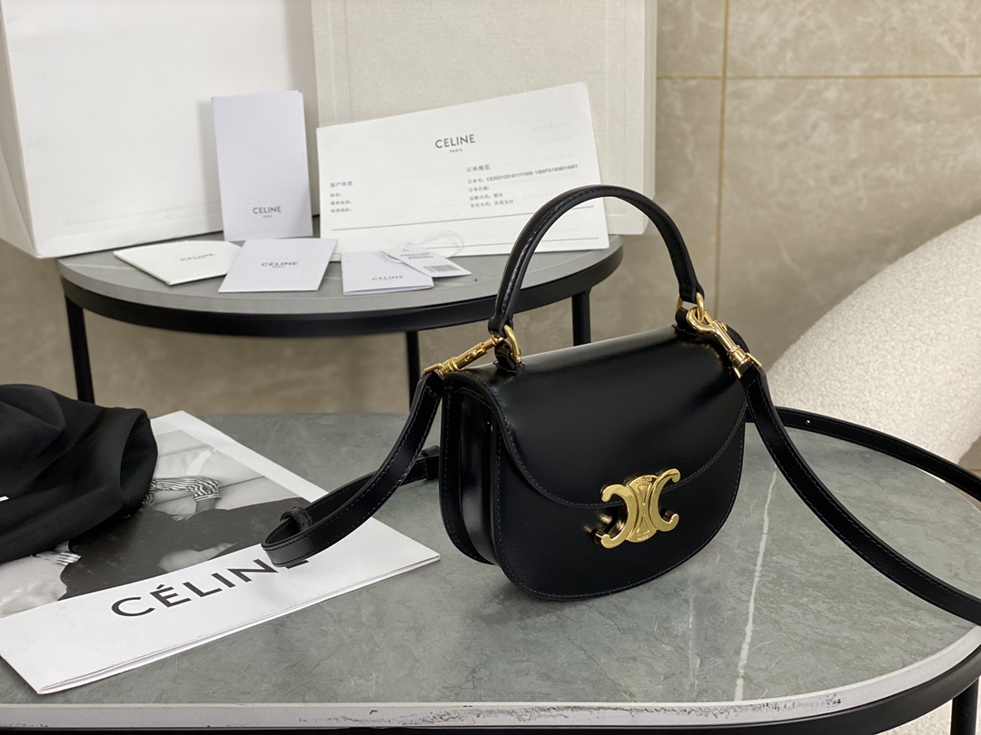 CELINE | Leather Mini Saddle Bag  