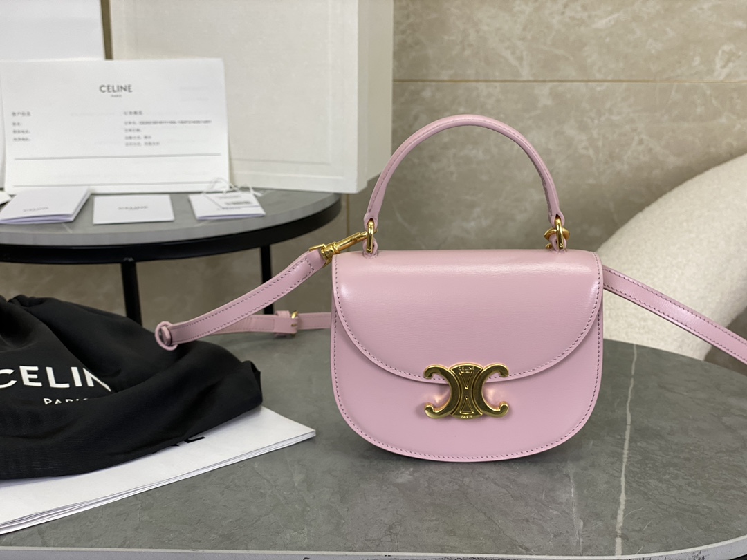 CELINE | Leather Mini Saddle Bag