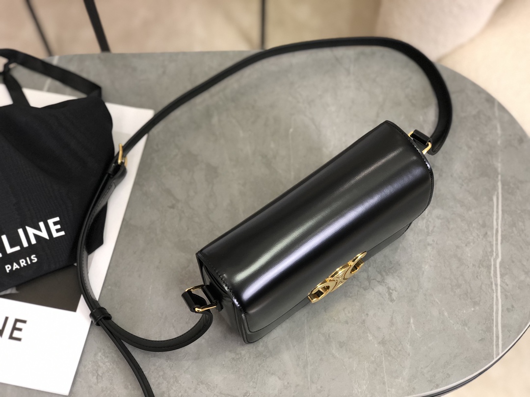 CELINE | Triomphe Black and Gold Small Bag  