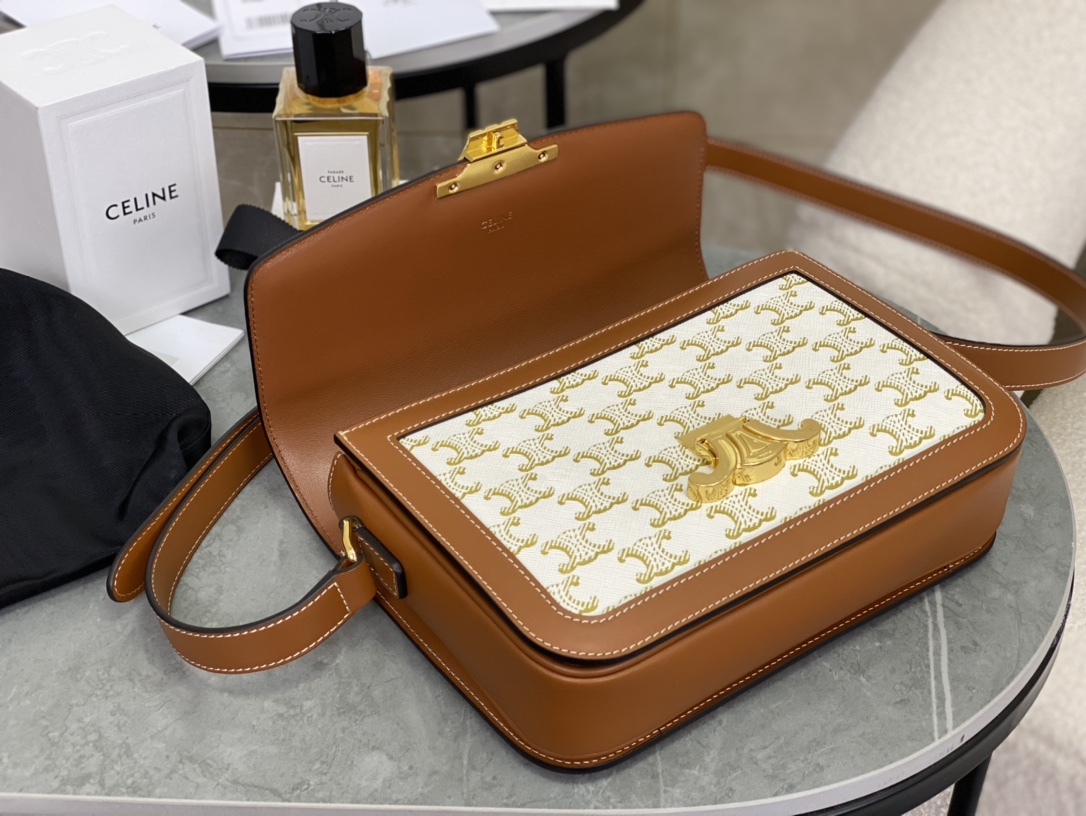 CELINE | Medium TRIOMPHE Box, Old Flower Medium Tofu Bag  