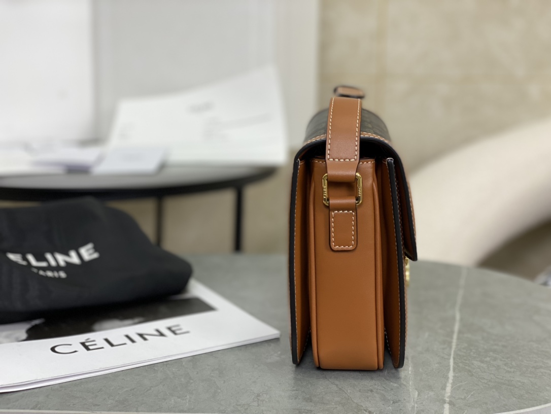 CELINE | Medium TRIOMPHE Box, Old Flower Medium Tofu Bag  