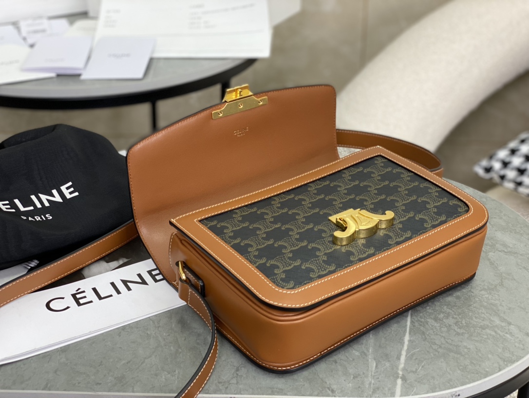 CELINE | Medium TRIOMPHE Box, Old Flower Medium Tofu Bag  