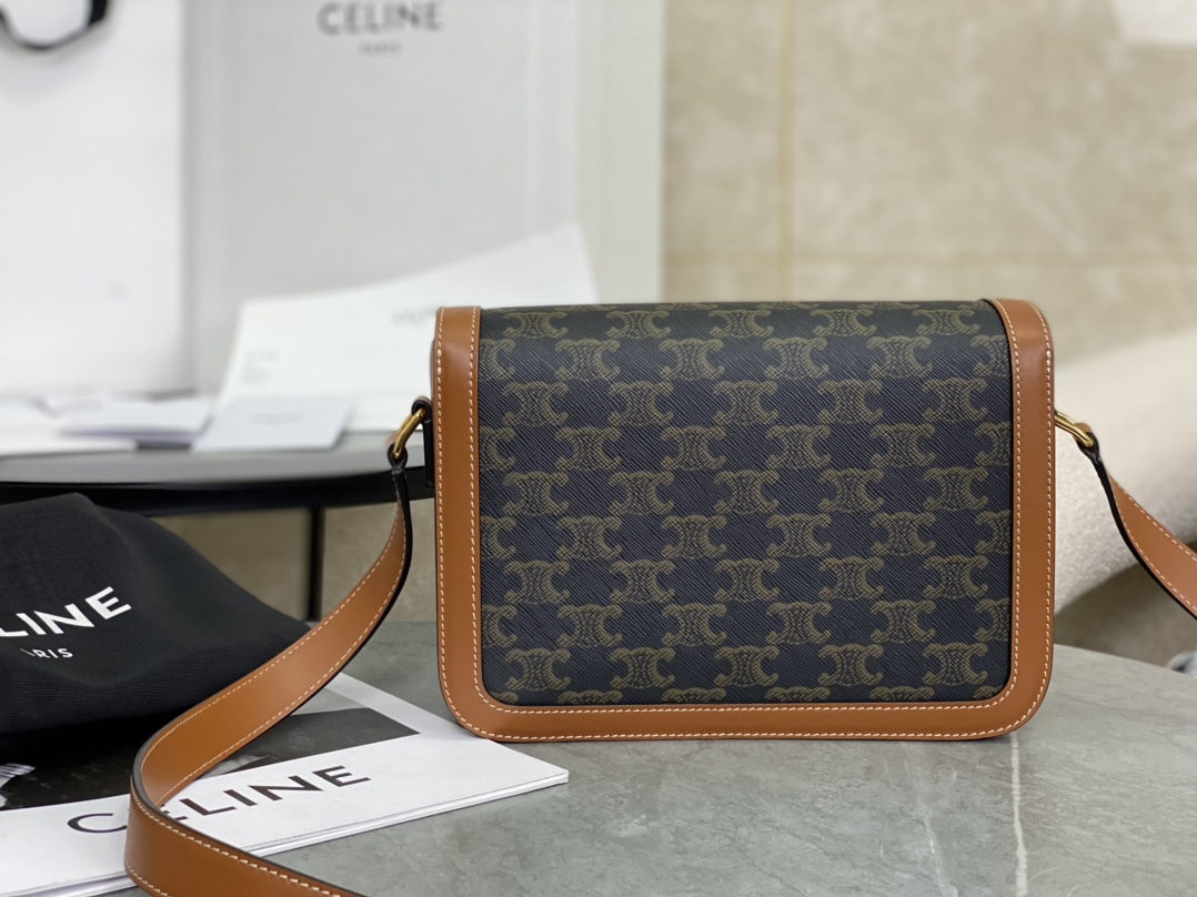 CELINE | Medium TRIOMPHE Box, Old Flower Medium Tofu Bag  