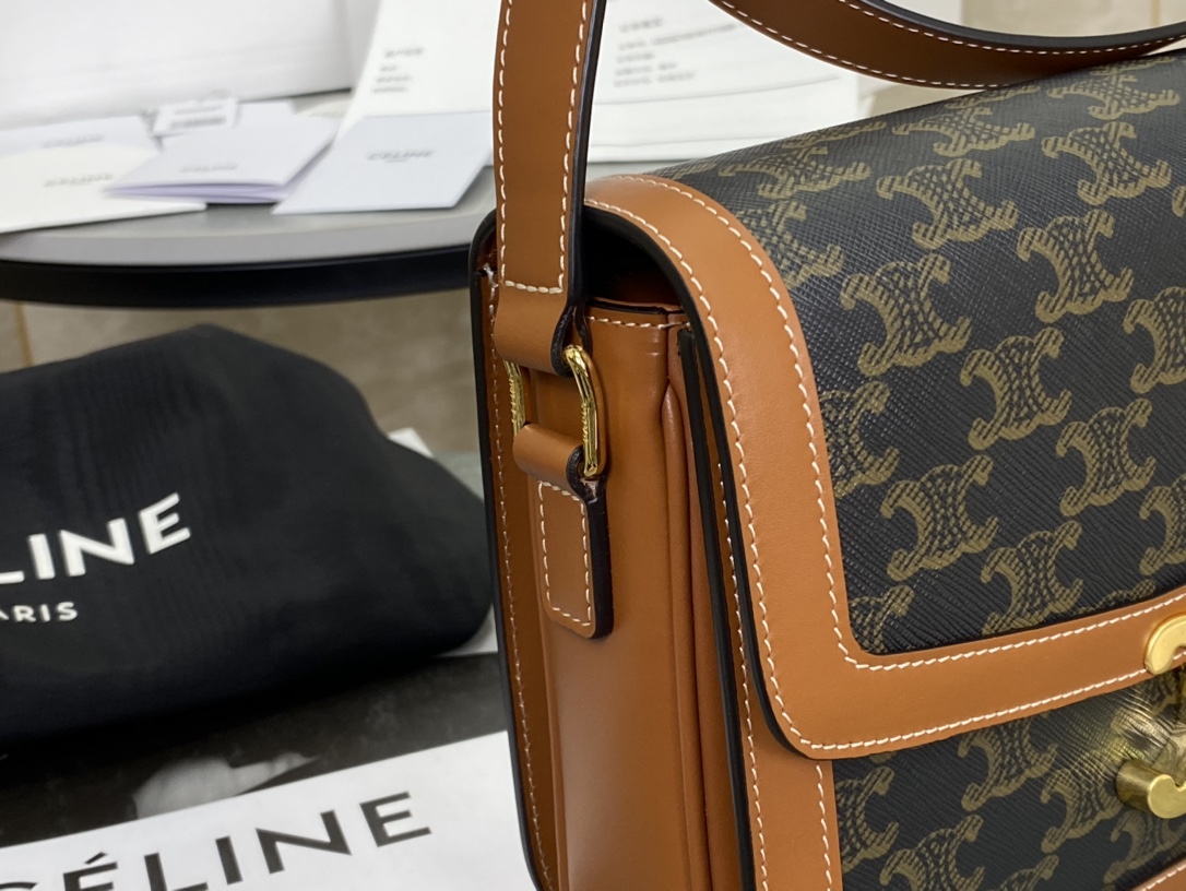 CELINE | Medium TRIOMPHE Box, Old Flower Medium Tofu Bag  