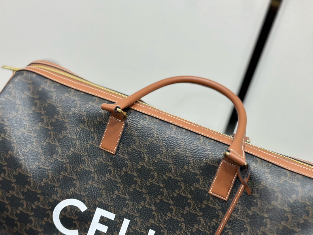 CELINE | Large Travel Bag with Floral and Logo Print  