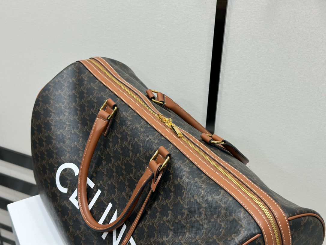 CELINE | Large Travel Bag with Floral and Logo Print  