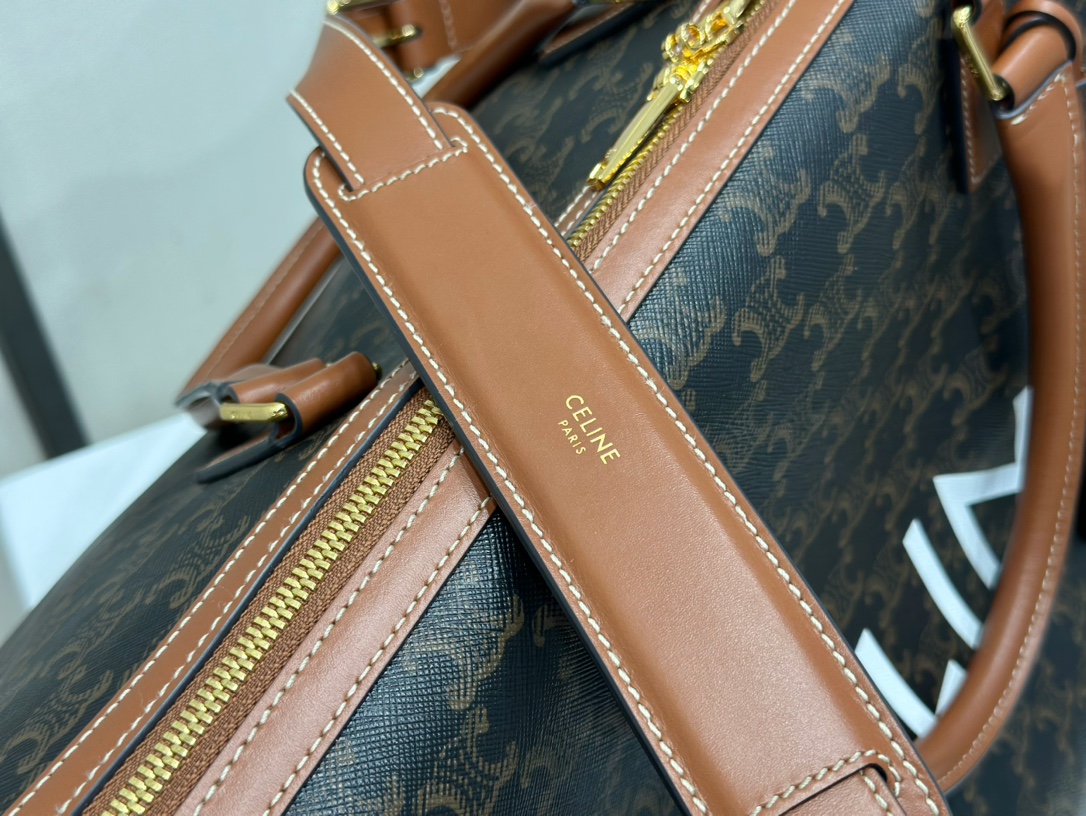 CELINE | Large Travel Bag with Floral and Logo Print  