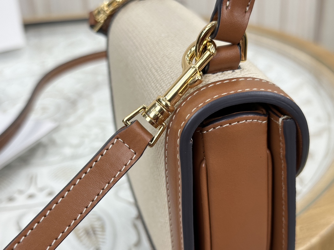 Celine Mini Saddle Bag, Canvas and Leather Patchwork  