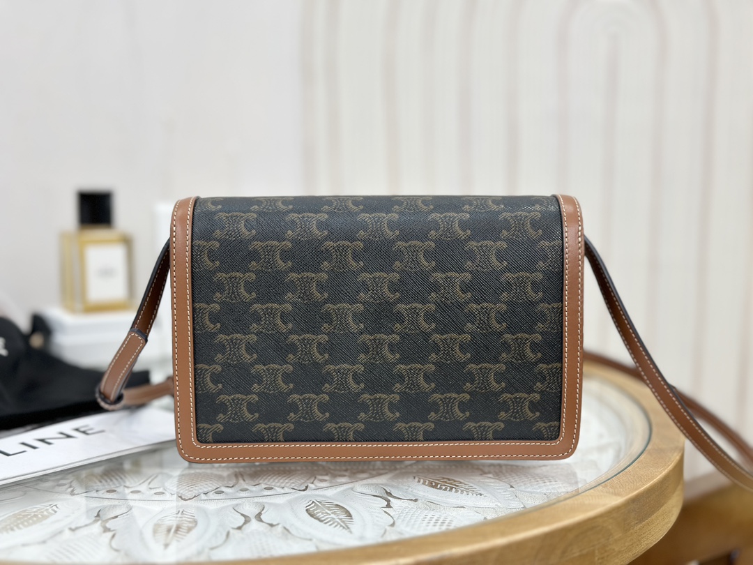 CELINE ENVELOPE Triomphe Leather Clutch  