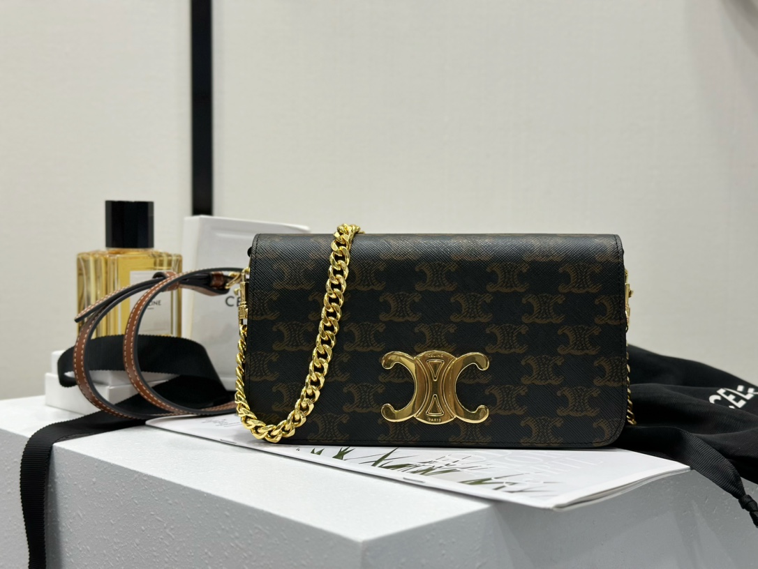 CELINE | Multipoche Logo-Print Leather Mini Bag  