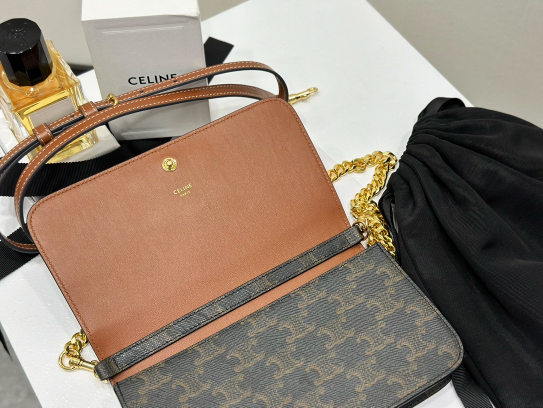 CELINE | Multipoche Logo-Print Leather Mini Bag  