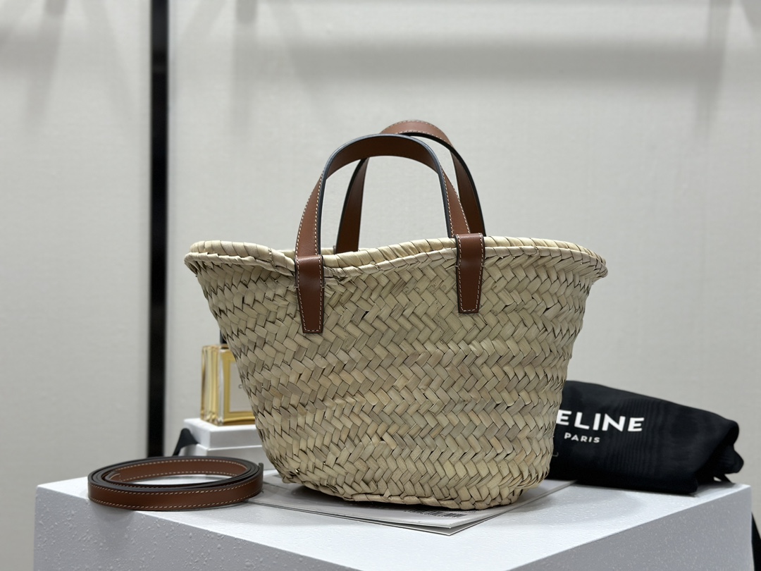 TEEN TRIOMPHE CELINE CLASSIC Palm Leaf Leather Tote Small  