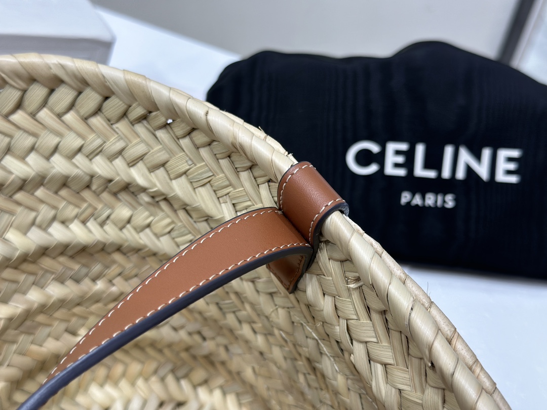 TEEN TRIOMPHE CELINE CLASSIC Palm Leaf Leather Tote Small  