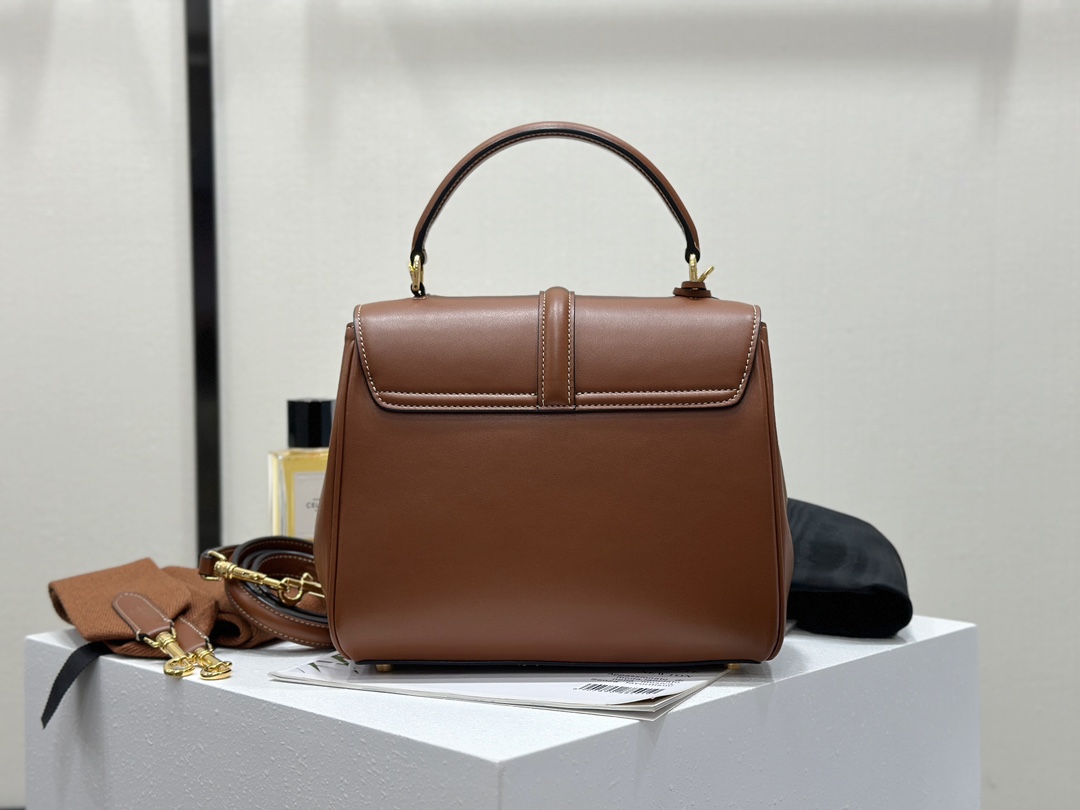 CELINE | 16 Mini Satin Finish Leather Handbag, Calfskin Leather Lining  