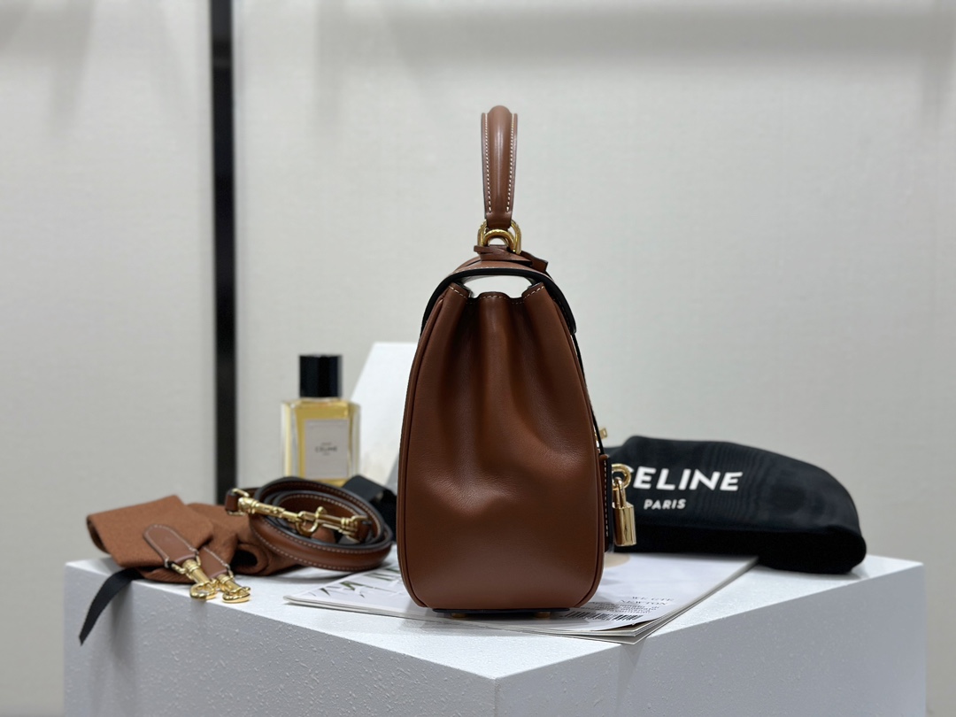 CELINE | 16 Mini Satin Finish Leather Handbag, Calfskin Leather Lining  