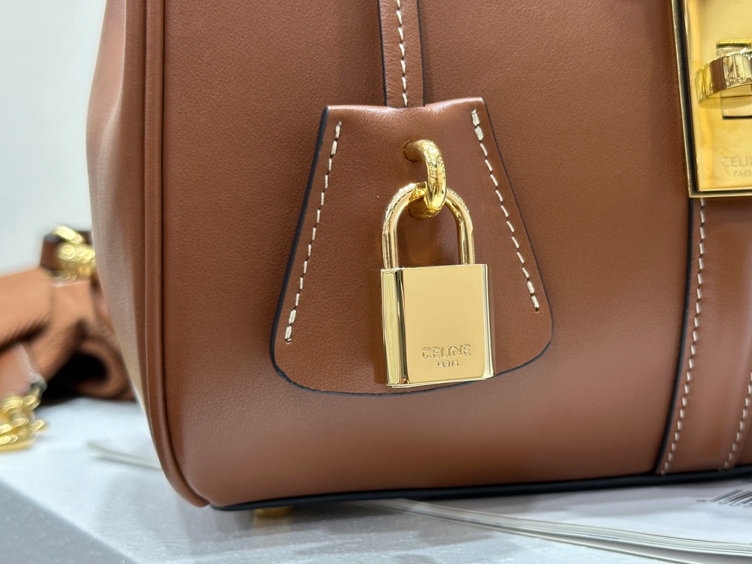 CELINE | 16 Mini Satin Finish Leather Handbag, Calfskin Leather Lining  