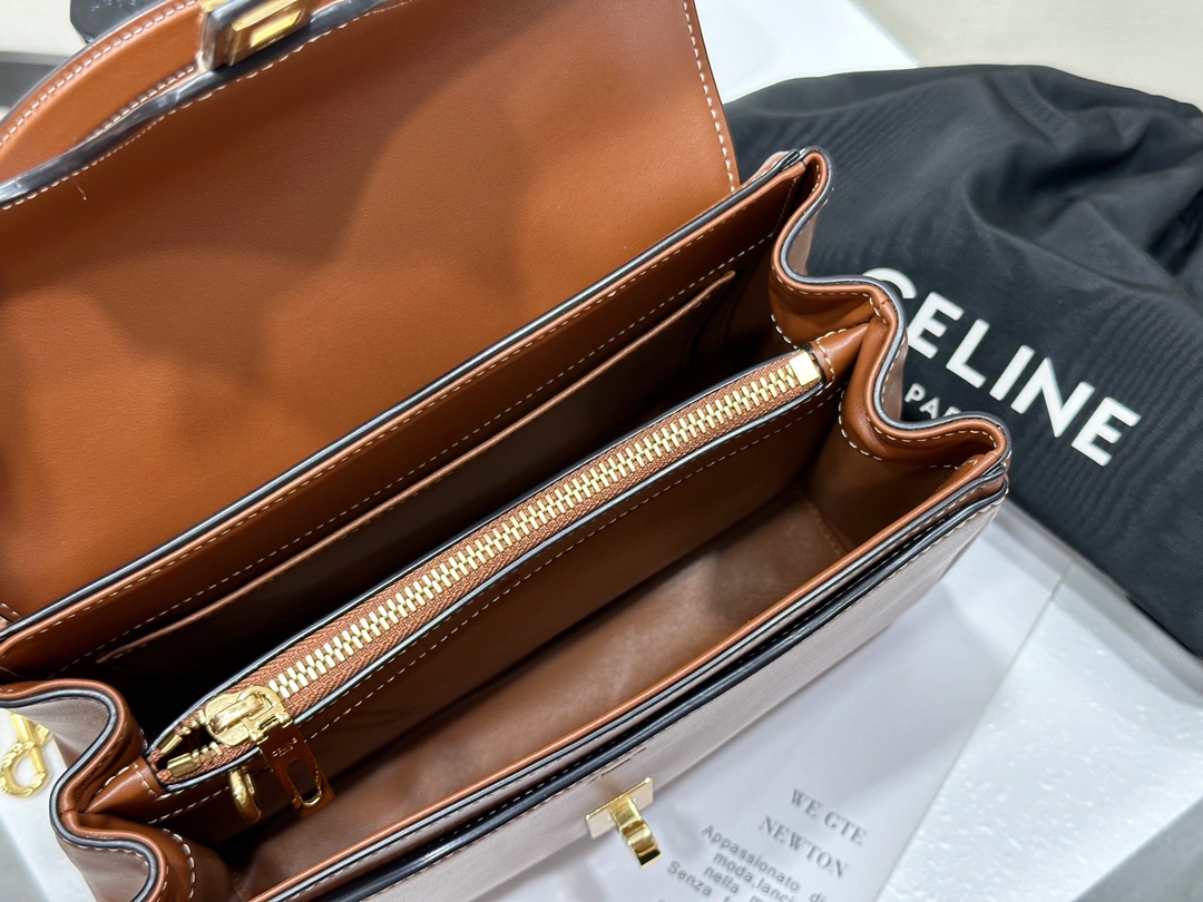 CELINE | 16 Mini Satin Finish Leather Handbag, Calfskin Leather Lining  